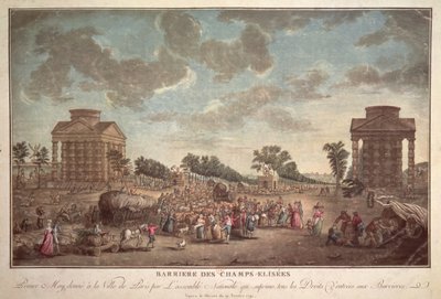 The Barrier at the Champs Elysees. The Suppression of Right of Entry to Paris in 1790 by French School